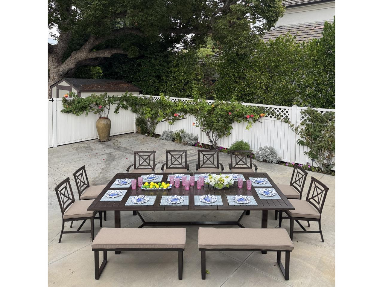 イタリア Aleph Atlantide（Driade）ダイニング160×80 Darlee Outdoor Living Atlantis 11-Piece Walnut Aluminum Extension
