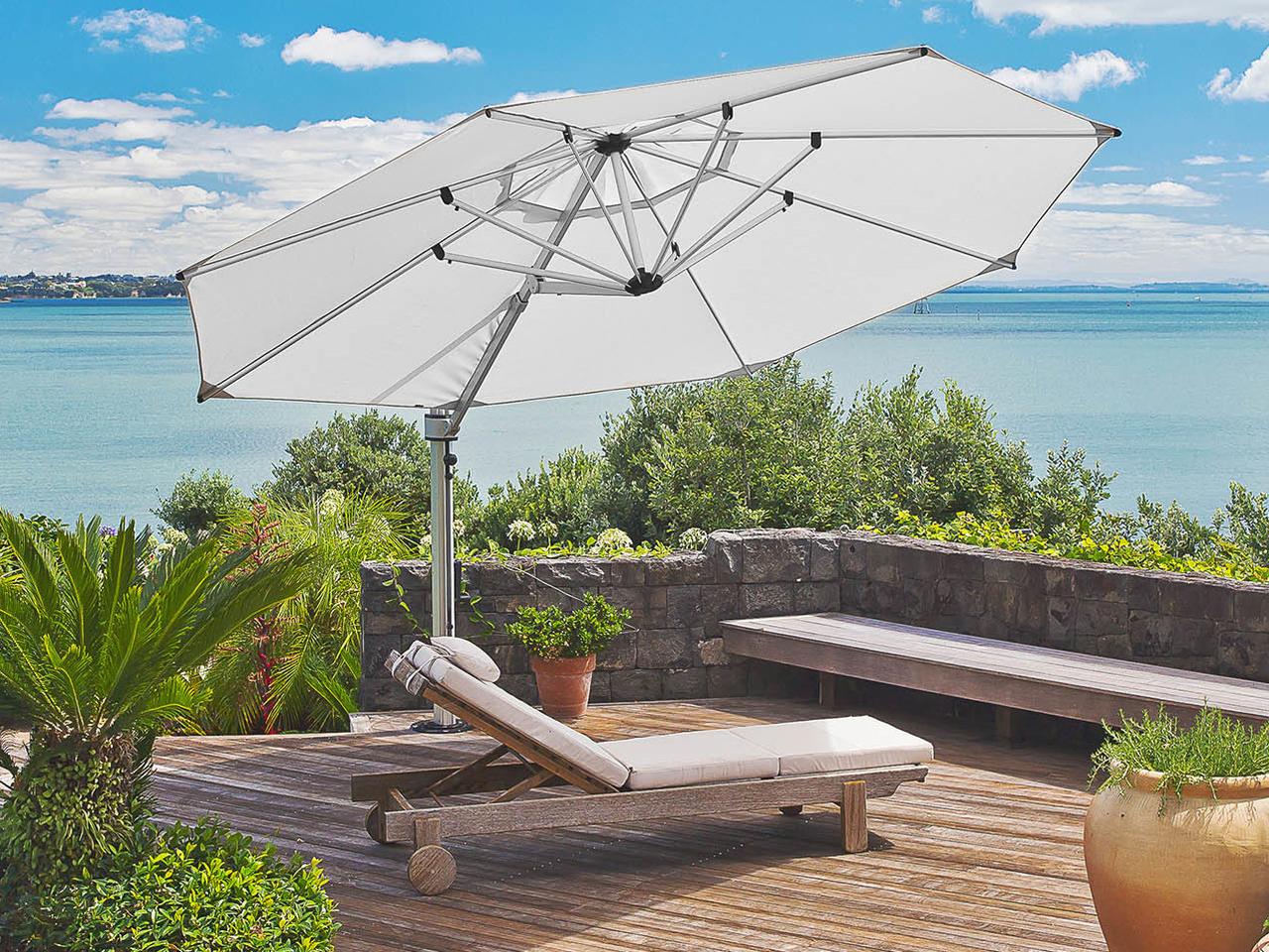 Frankford Eclipse 13-Foot Octagon Cantilever Umbrella in Brushed