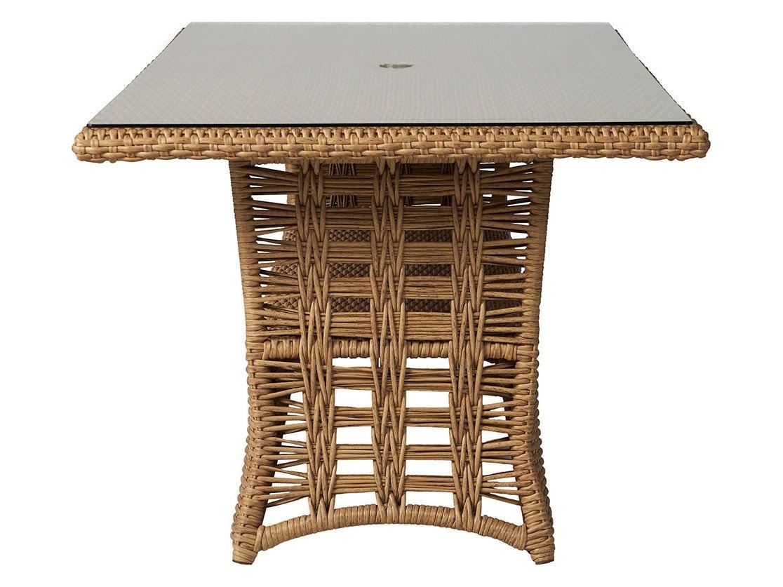Rectangular Rattan Tables Lloyd Flanders Magnolia Wicker Rectangular Outdoor Dining Table with ...