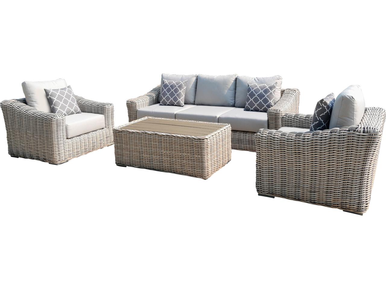Teva Hawaii 4-Piece Sofa Set with Gray Olefin Cushions | PatioLiving