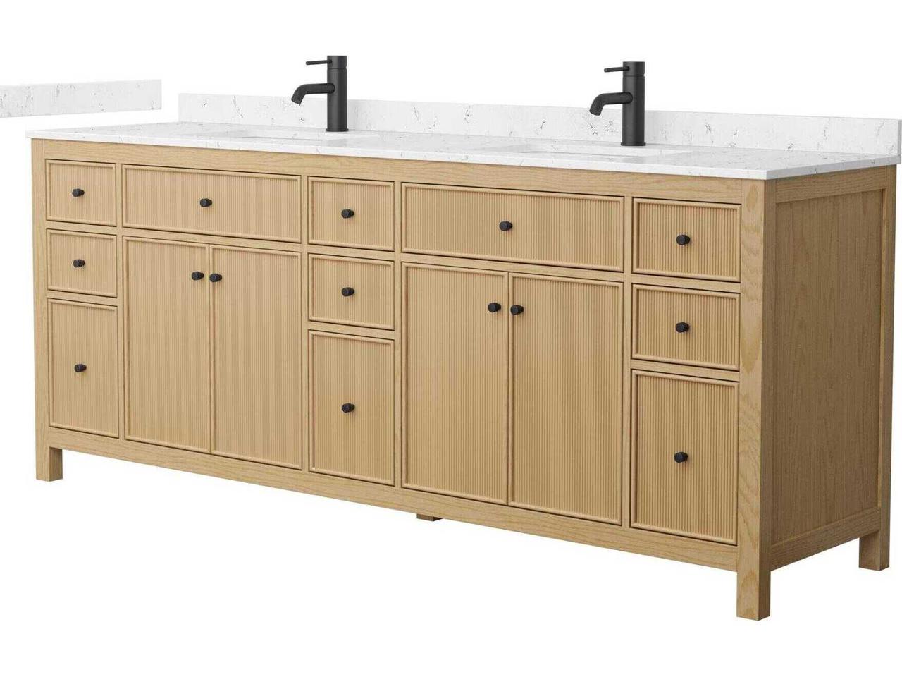 Wyndham Collection Pendry 84-Inch Double Bathroom Vanity — Freestanding ...