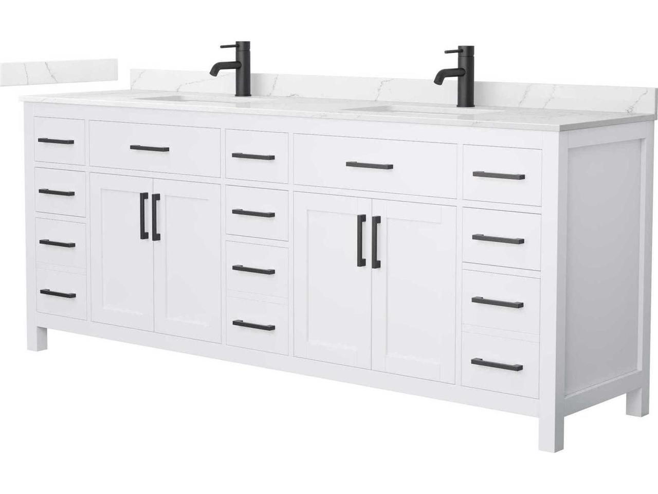 Wyndham Collection Beckett 84-Inch Double Bathroom Vanity — Wood Frame ...