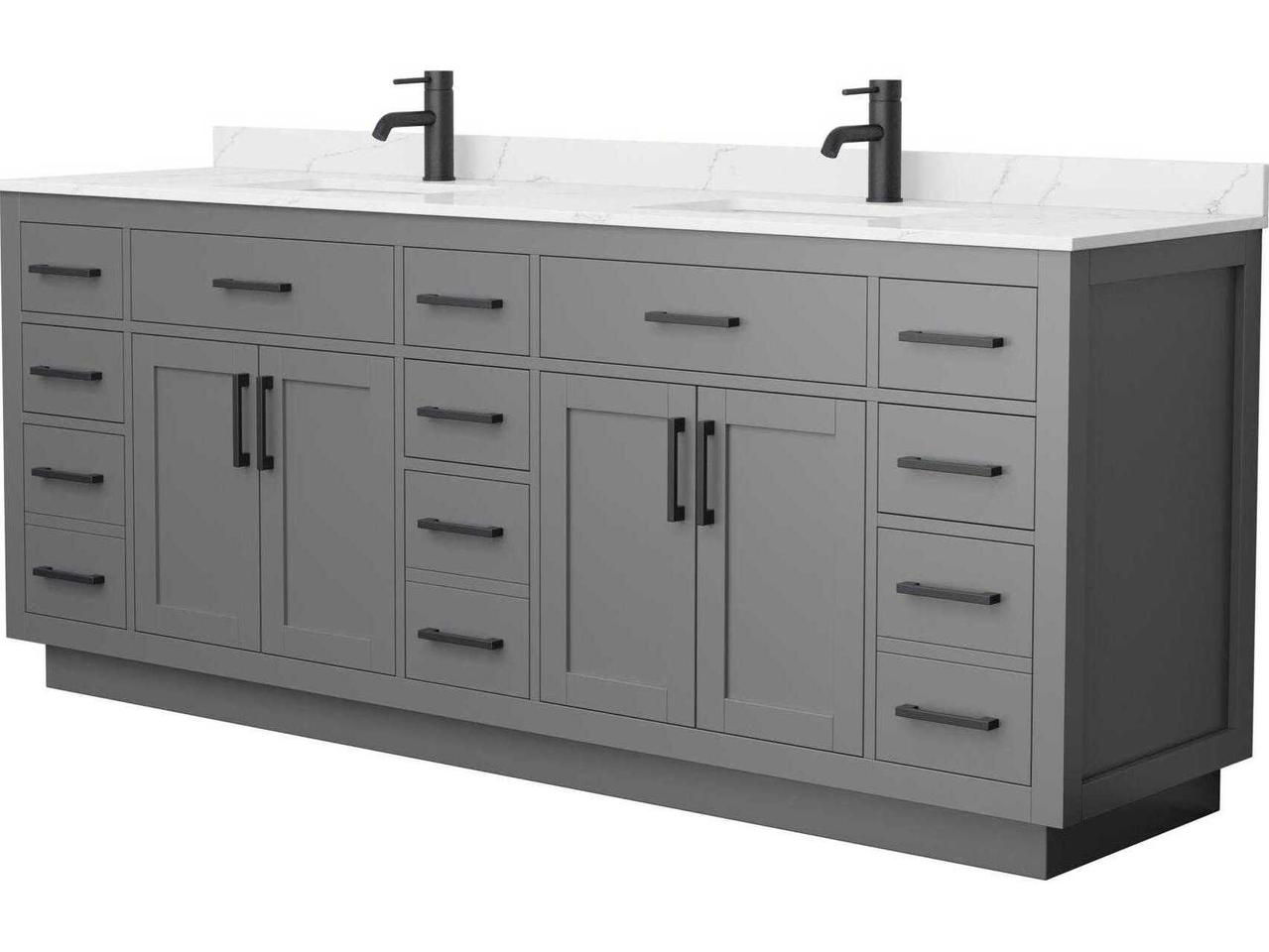 Wyndham Collection Beckett-TK 84-Inch Double Bathroom Vanity — Free ...