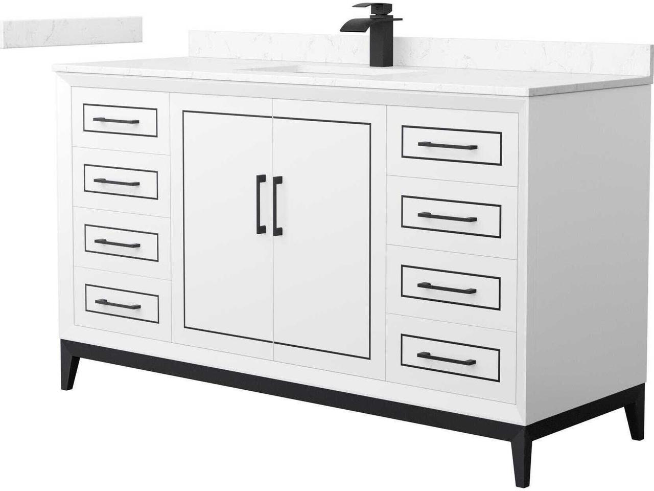 Wyndham Collection Marlena 60-Inch Single Sink Bathroom Vanity Set ...
