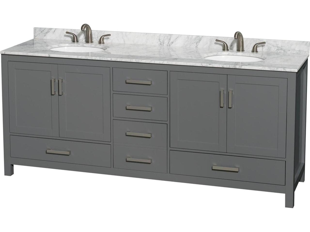 Wyndham Collection Sheffield 80-Inch Double Bath Vanity — Transitional ...