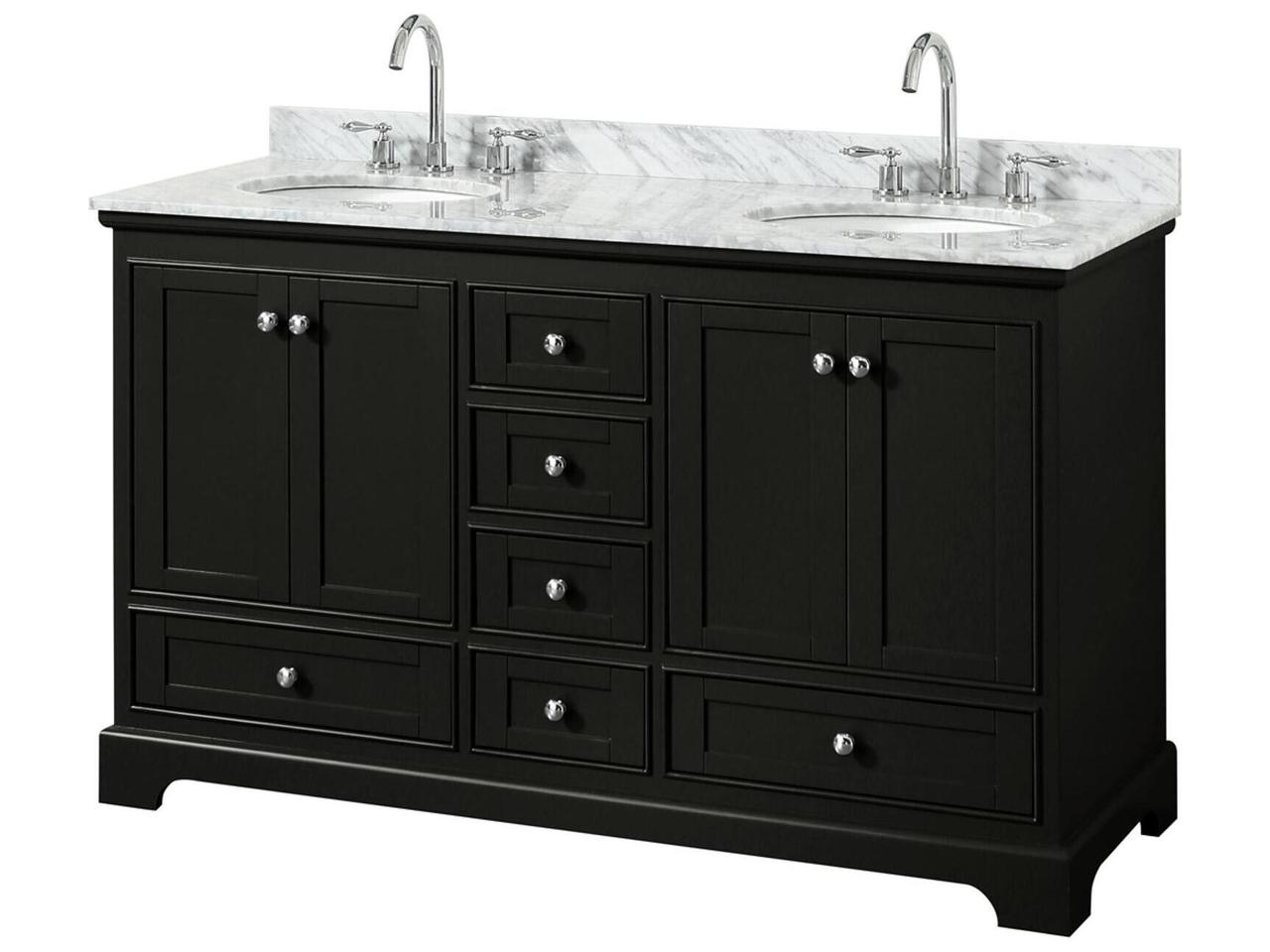 Wyndham Collection Deborah 60-Inch Freestanding Double Bathroom Vanity ...