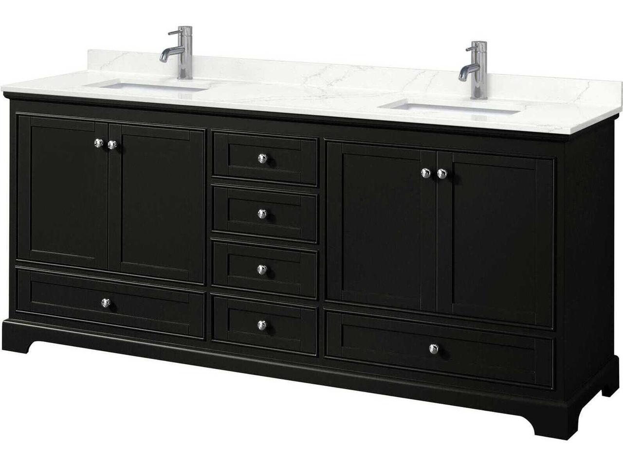 Wyndham Collection Deborah 80-Inch Double Bathroom Vanity ...