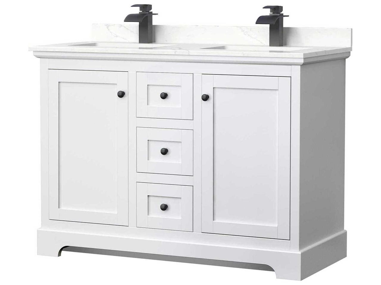 Wyndham Collection Avery 48-Inch Double Sink Bathroom Vanity — Solid ...