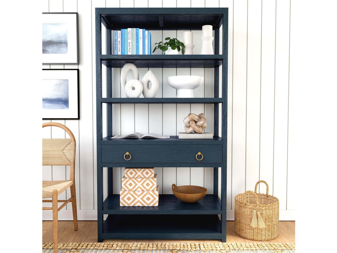 Butler Lark Navy Blue Bookcase | 5391291 | LuxeDecor