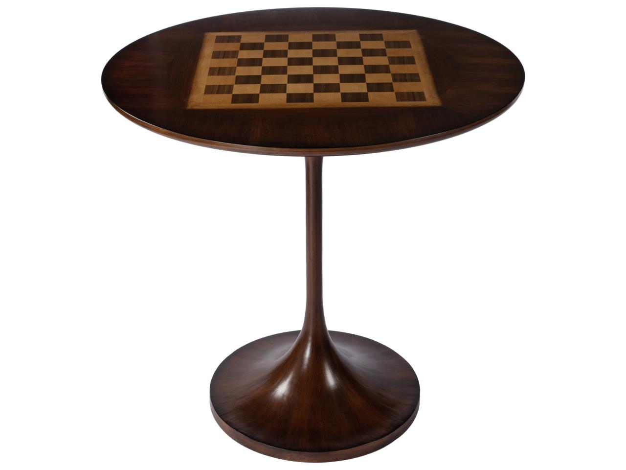 Butler Francis 32 in. W Round Pedestal Base Game Table Medium Brown ...