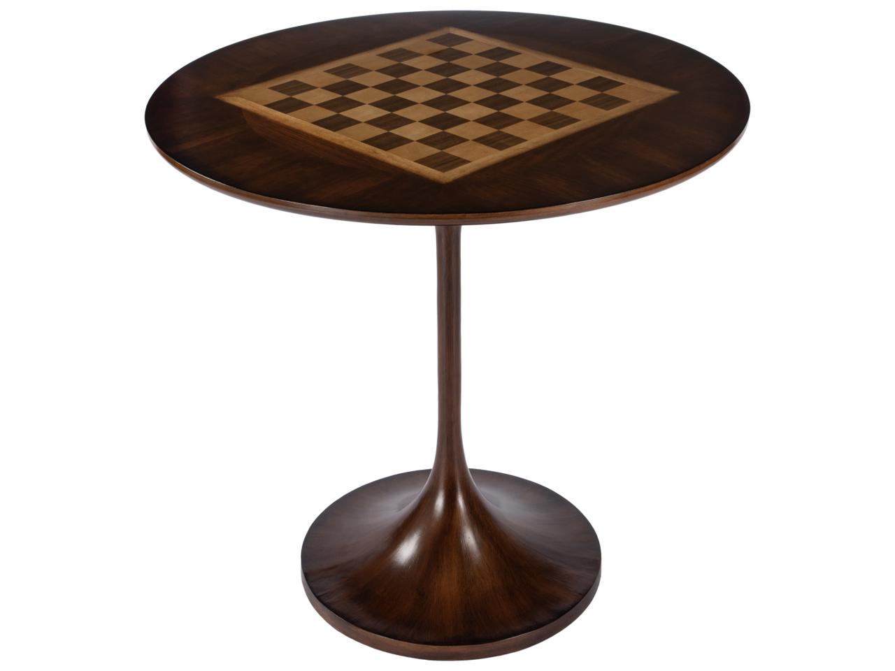Butler Francis 32 in. W Round Pedestal Base Game Table Medium Brown ...