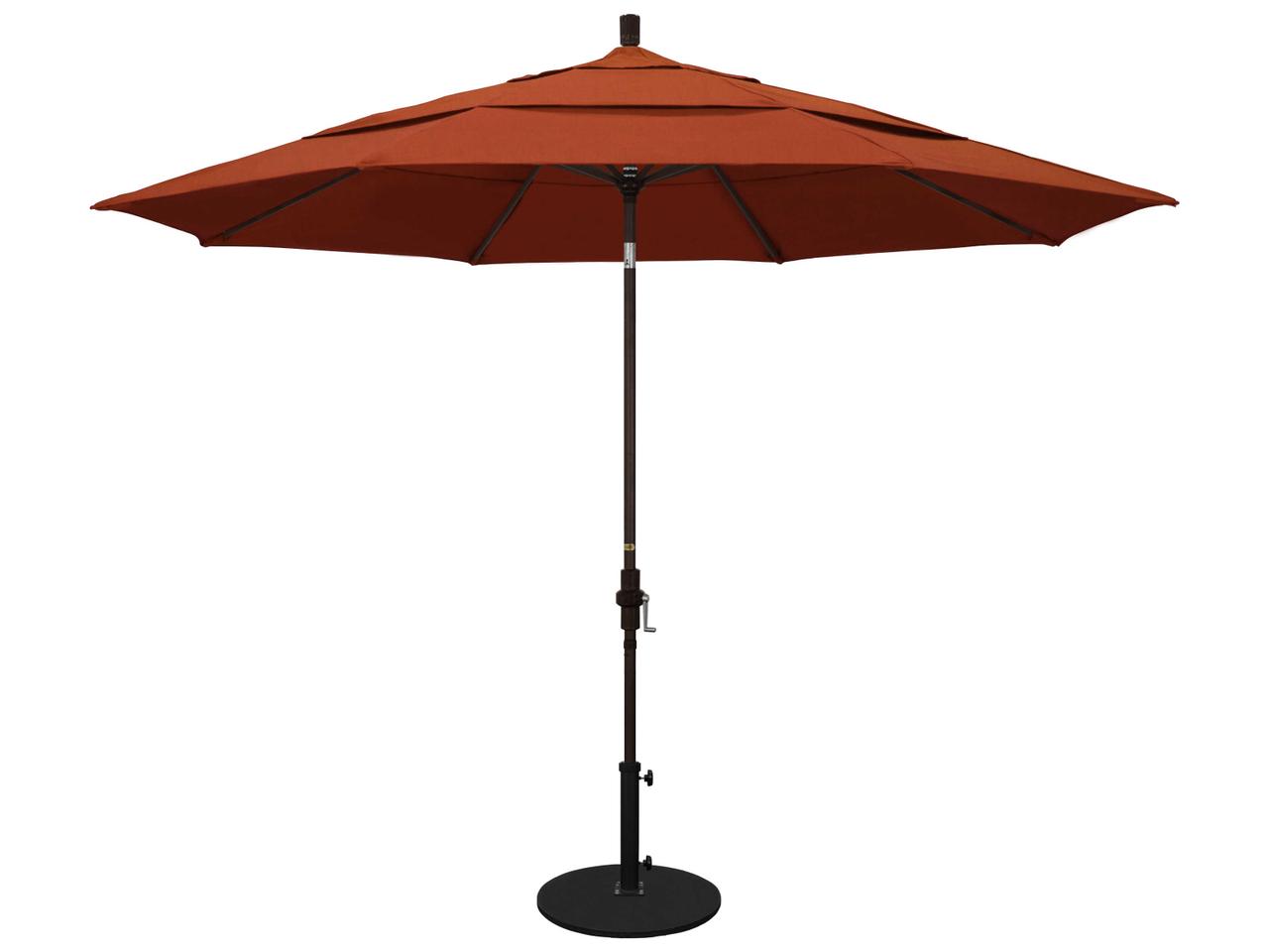 11 patio umbrella redding ca 11' MARKET UMBRELLA, CAST ASH cool microclimate underneath while preventing wind California Umbrella Golden State Series