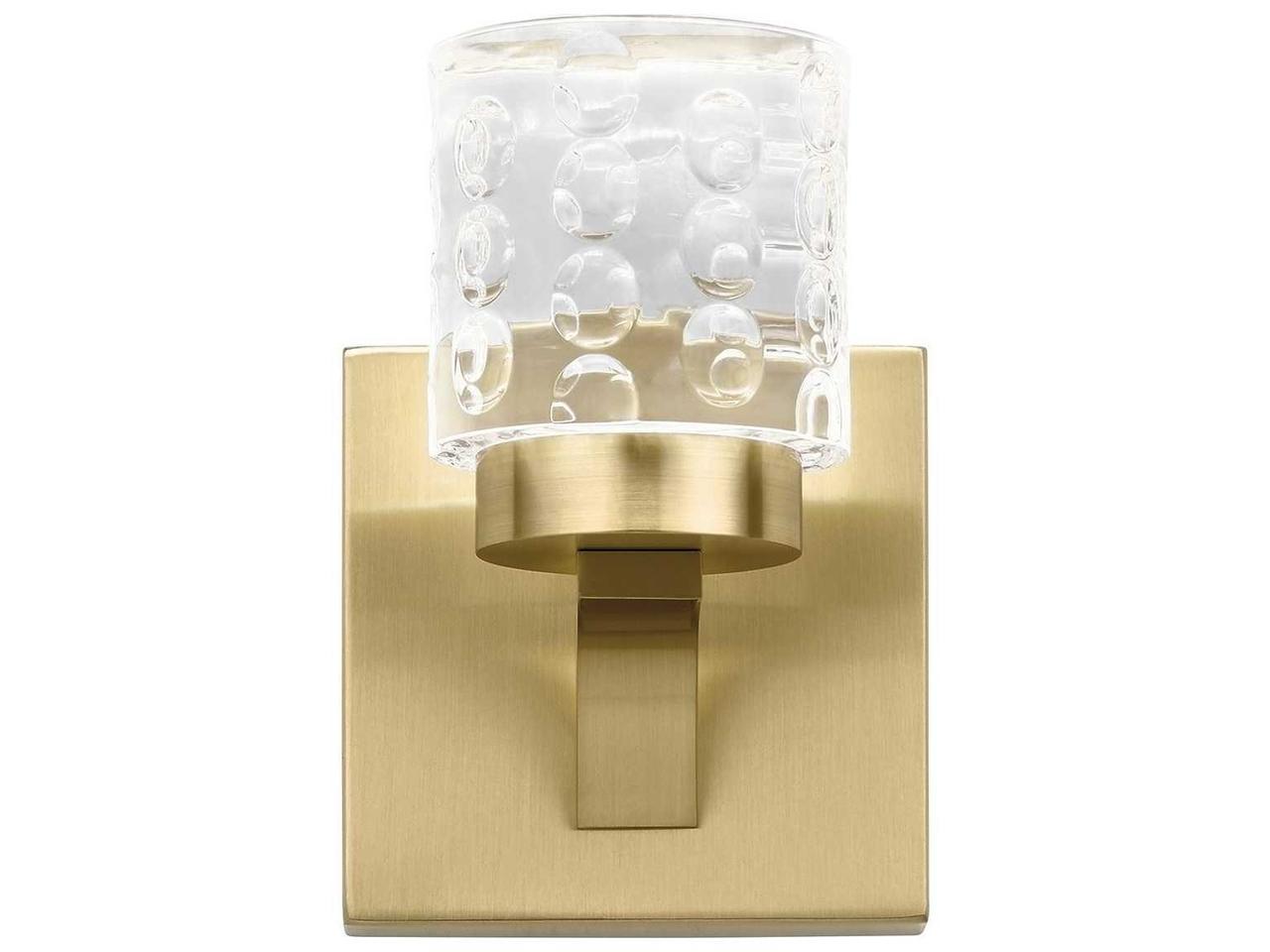 Elan Rene Champagne Gold LED Wall Sconce — Integrated Light Damp Rated ...
