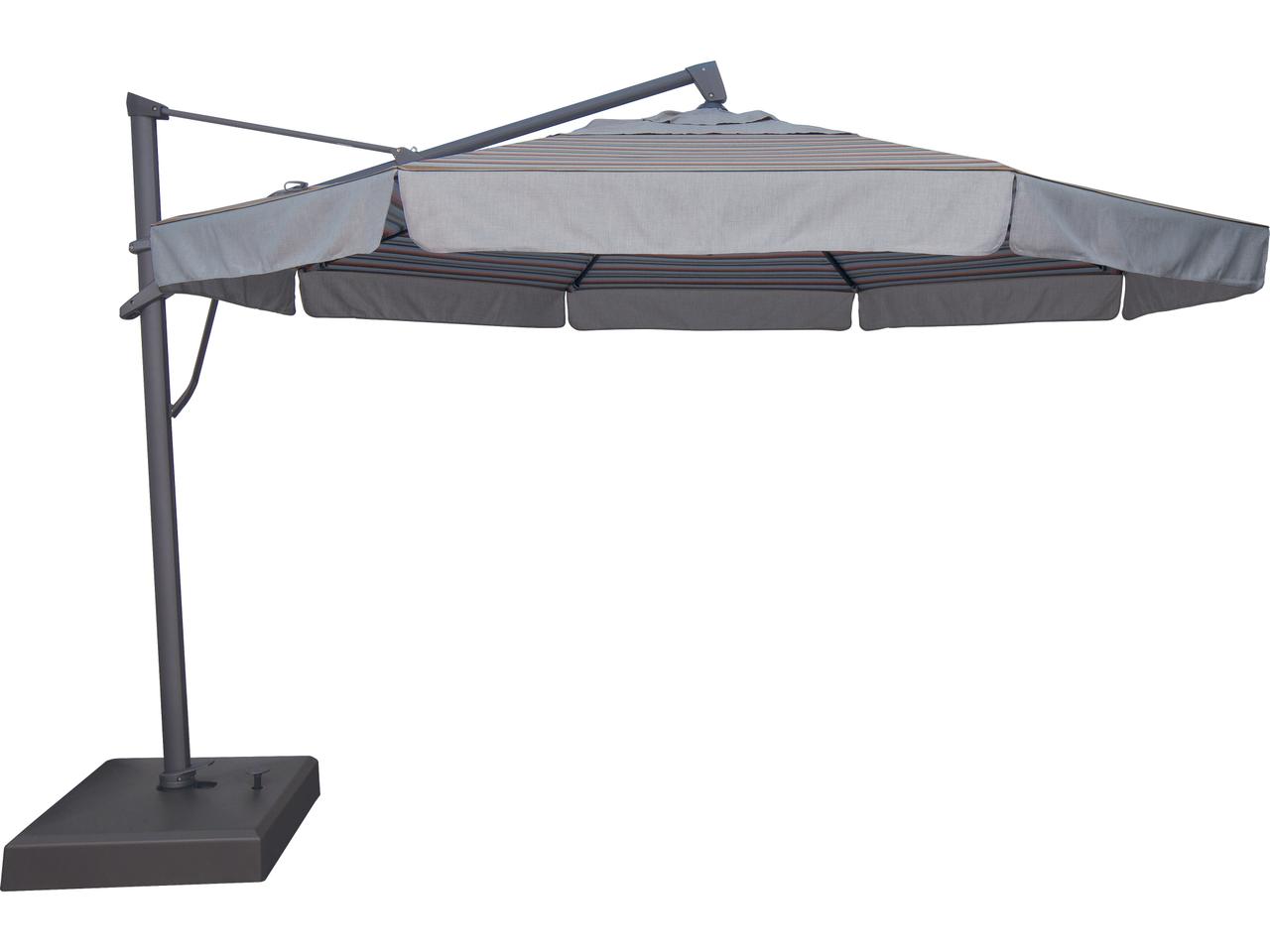akz patio umbrellas 10'x13' Plus Rectangular Infinite Tilt and Lock Cantilever Umbrell 34 x 34 x 7.5 Weight Treasure Garden AKZ Plus 13