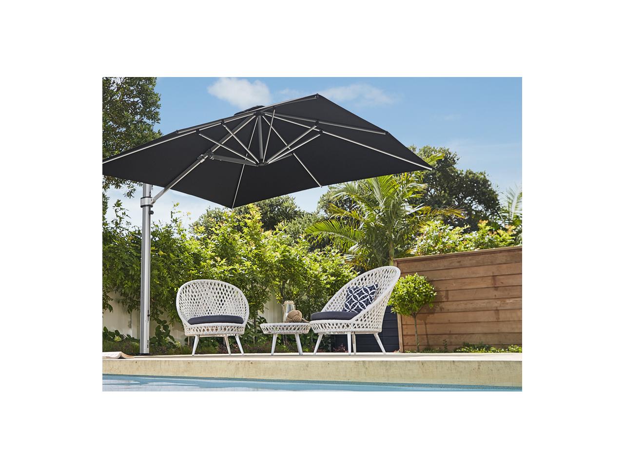 hardtop patio umbrella Domi Cantilever Wood Grain- Round Beige / 12ft round outdoor use Domi Outdoor Living - Patio
