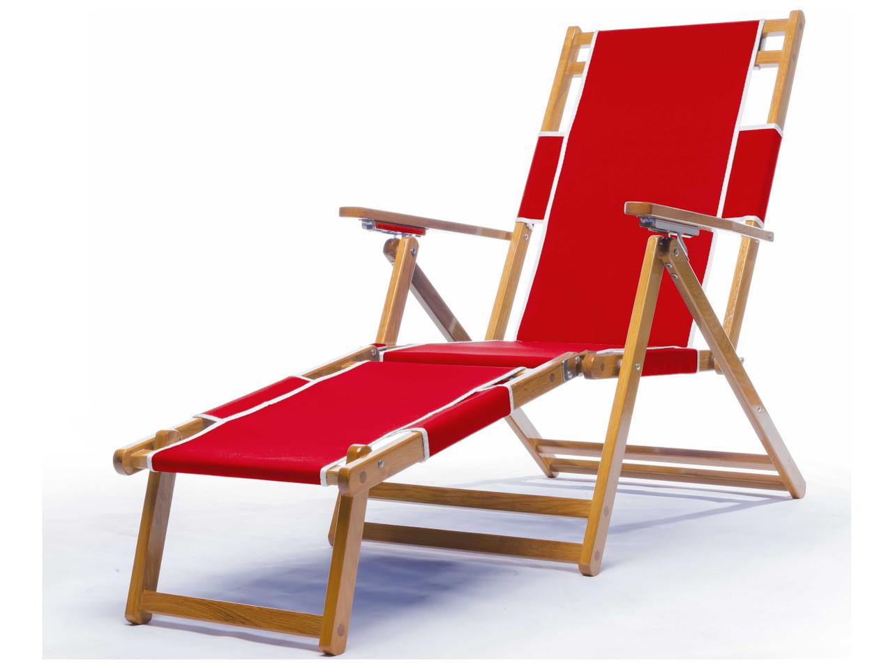 Frankford Umbrellas Oak Wood Beach Lounge Chair with Detachable