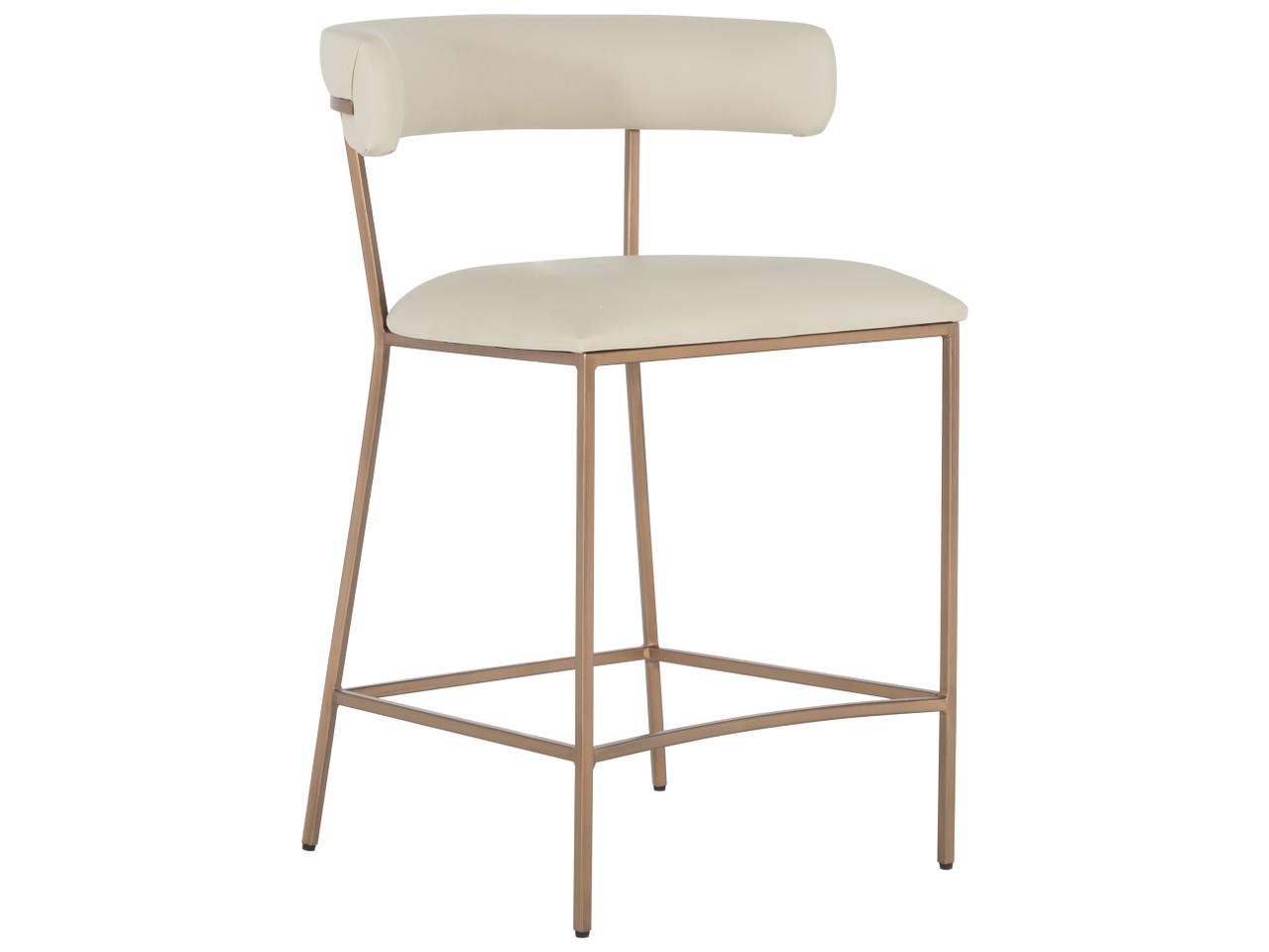 Gabby Matlock White & Ivory Yellow Faux Leather Counter Stool
