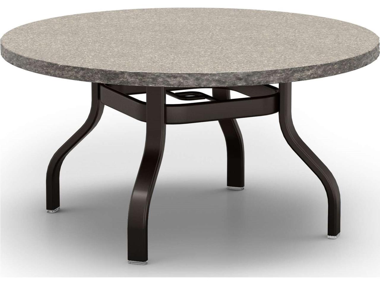 Homecrest Shadow Rock Natural Series 42 Round Chat Table with Umbrella ...