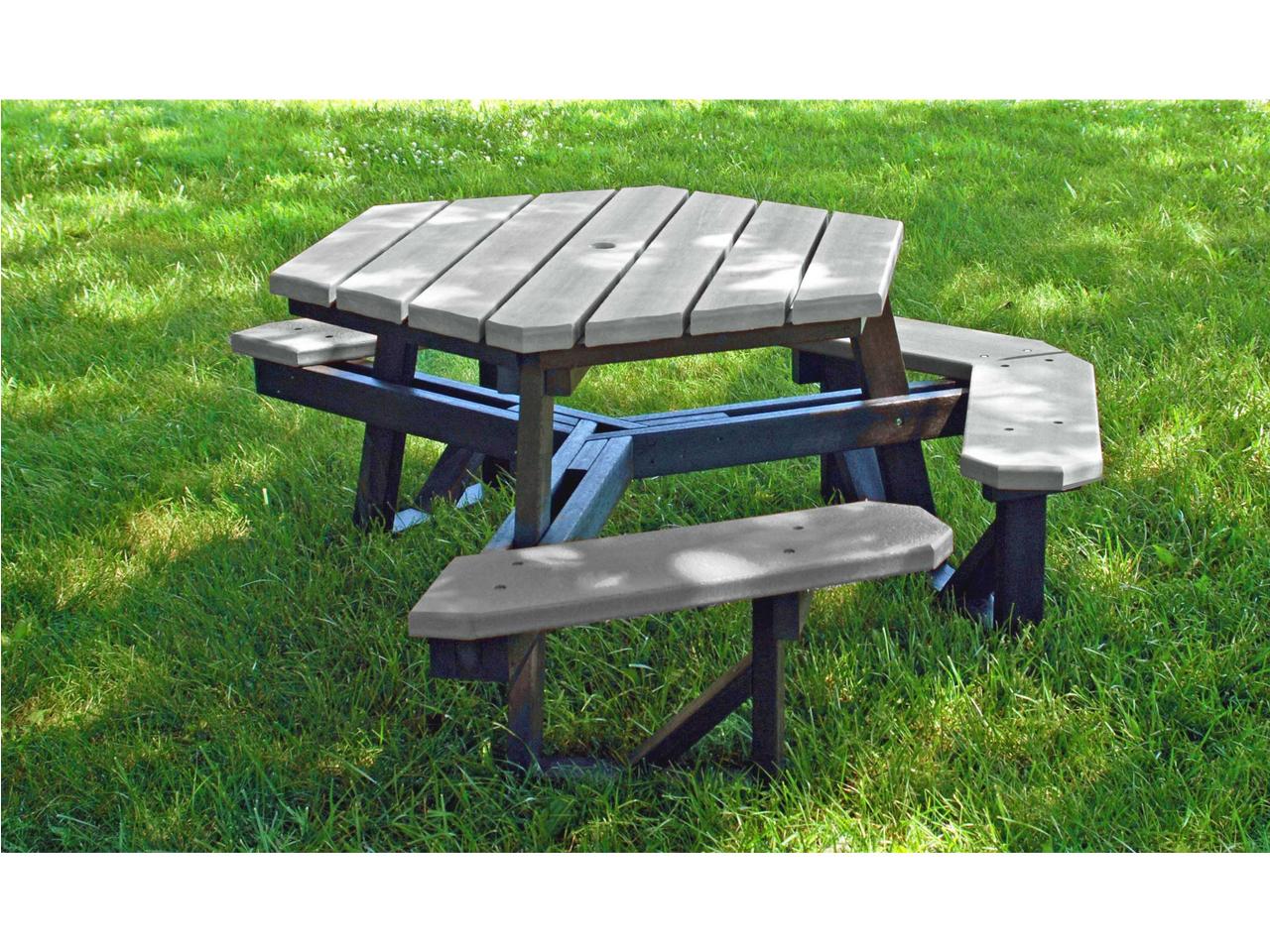 Frog Furnishings Hex ADA Recycled Plastic Hexagon Picnic Table