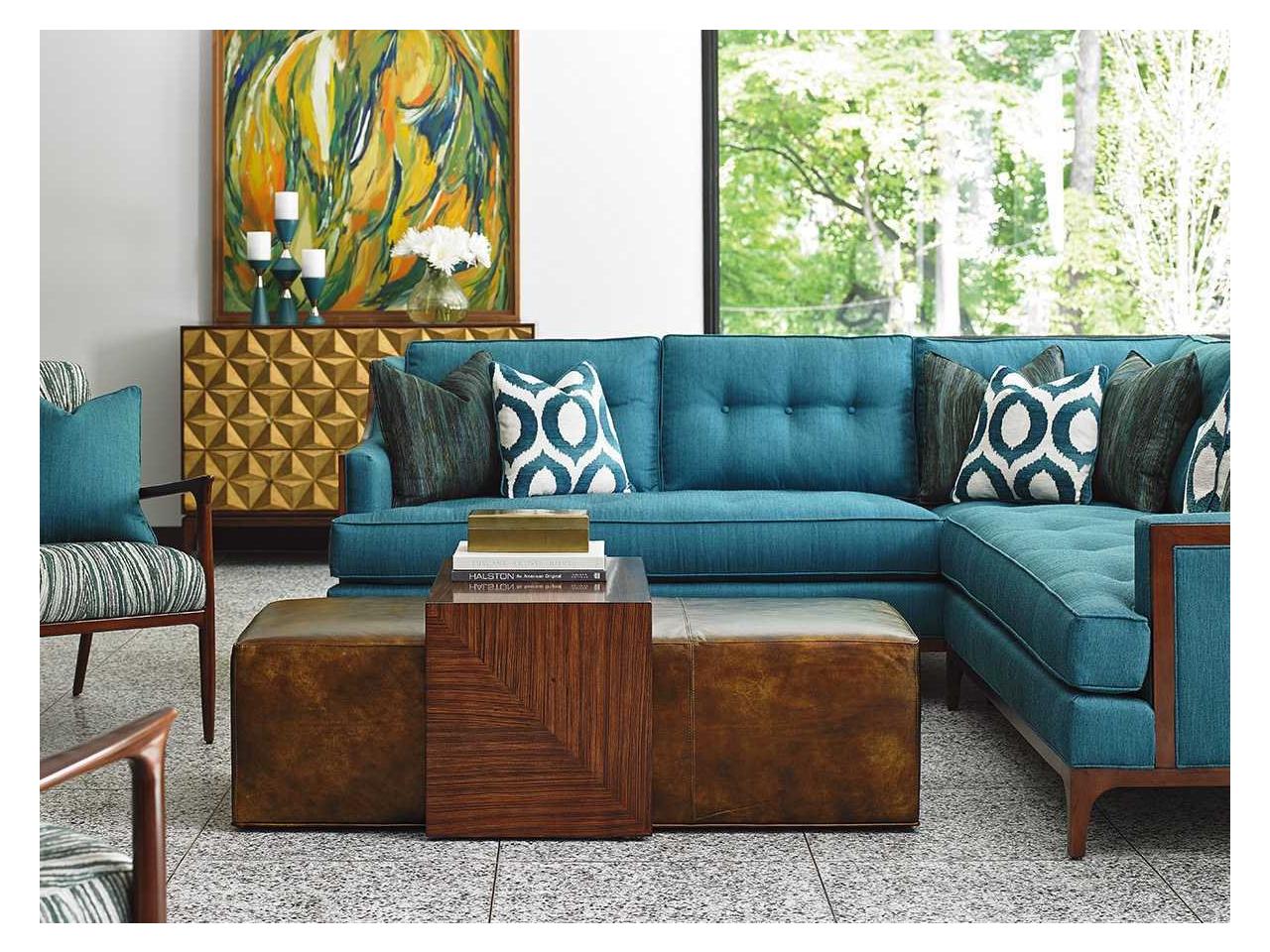 Lexington Broadway Cocktail Ottoman with Sliding Tray