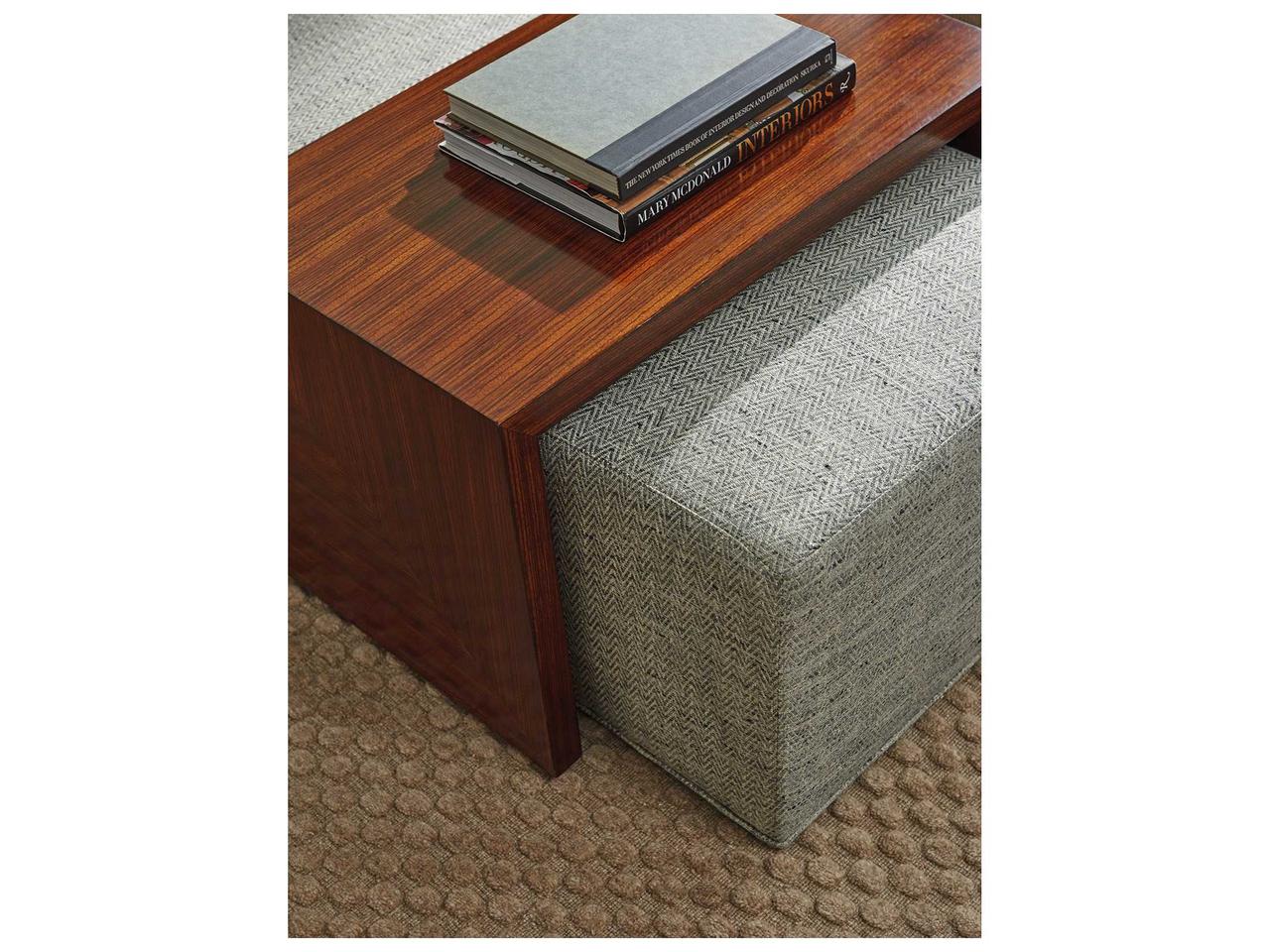 Lexington Broadway Cocktail Ottoman with Sliding Tray