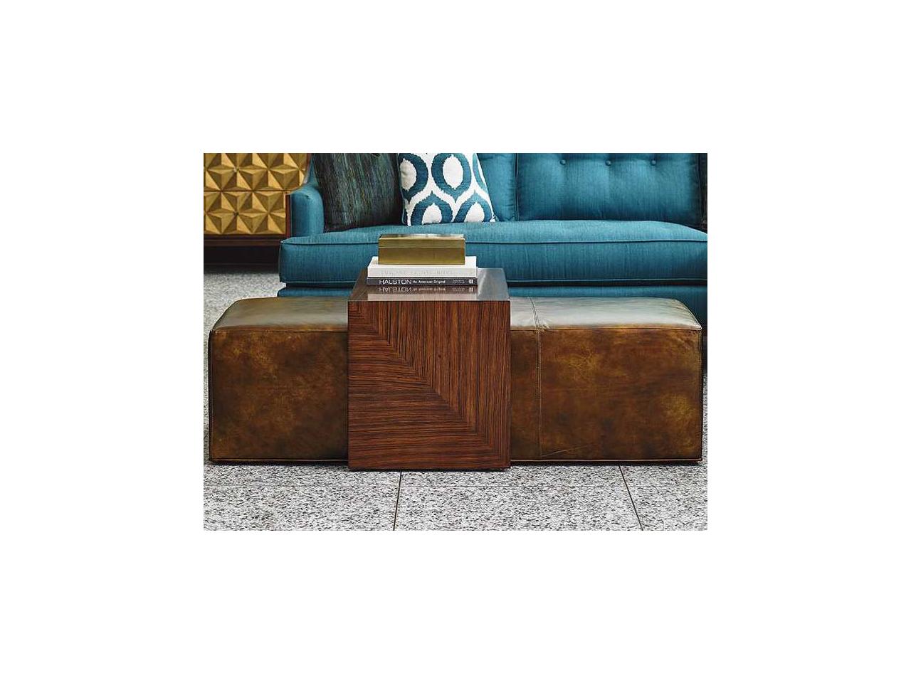 Lexington Broadway Cocktail Ottoman with Sliding Tray