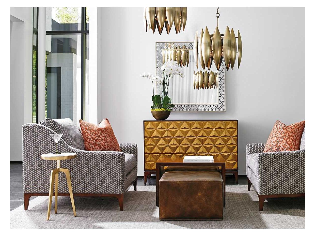 Lexington Broadway Cocktail Ottoman with Sliding Tray