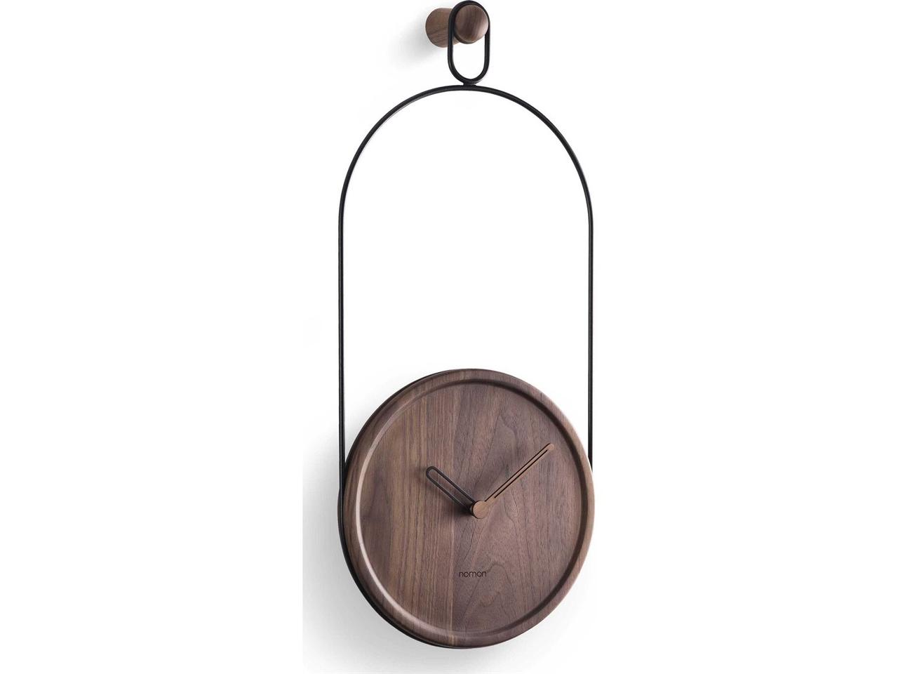 Nomon Eslabon Black Walnut Wall Clock - Modern Design with German ...