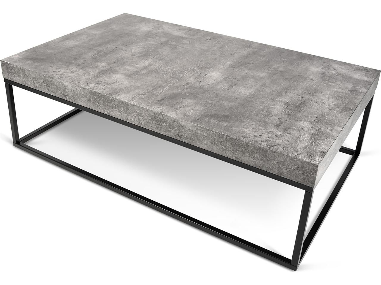 TemaHome Petra Rectangular Coffee Table — Faux Concrete Look Top