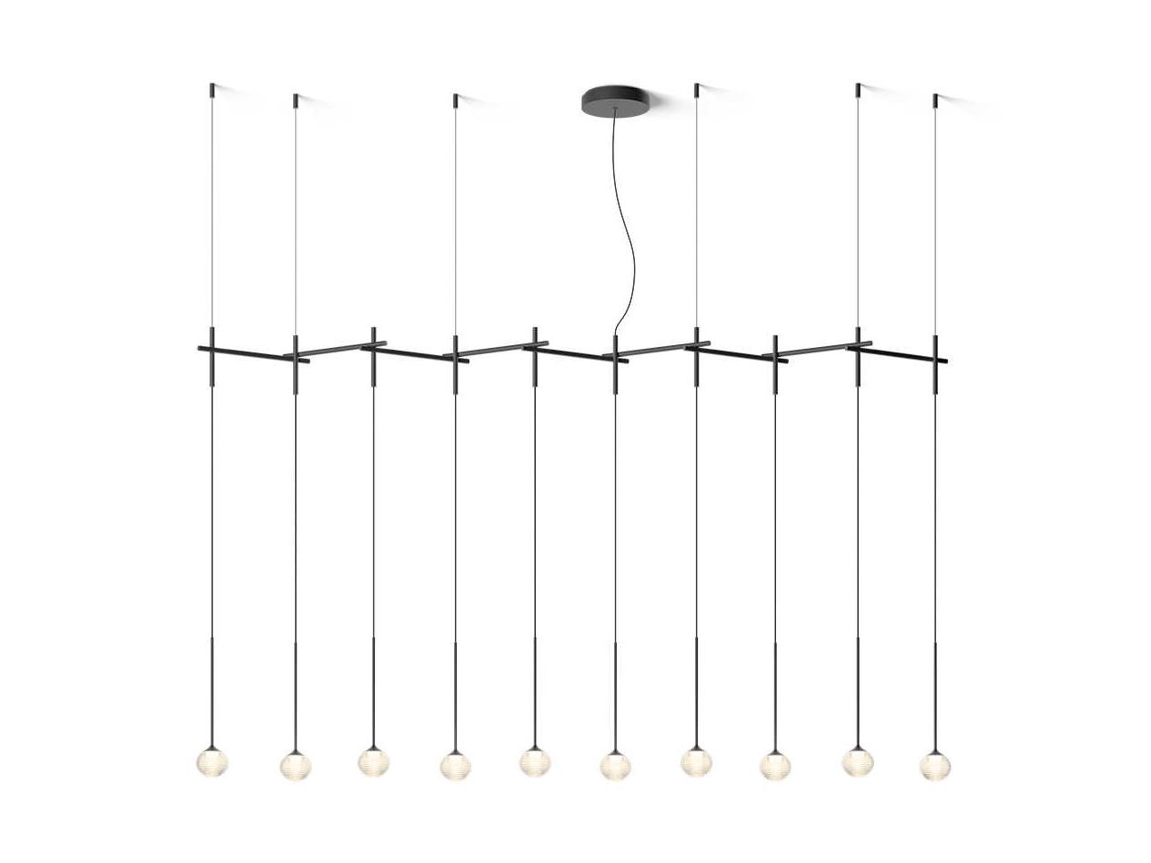 Vibia Algorithm 10-Light Graphite Gray Linear Island Pendant | 0835-18 ...