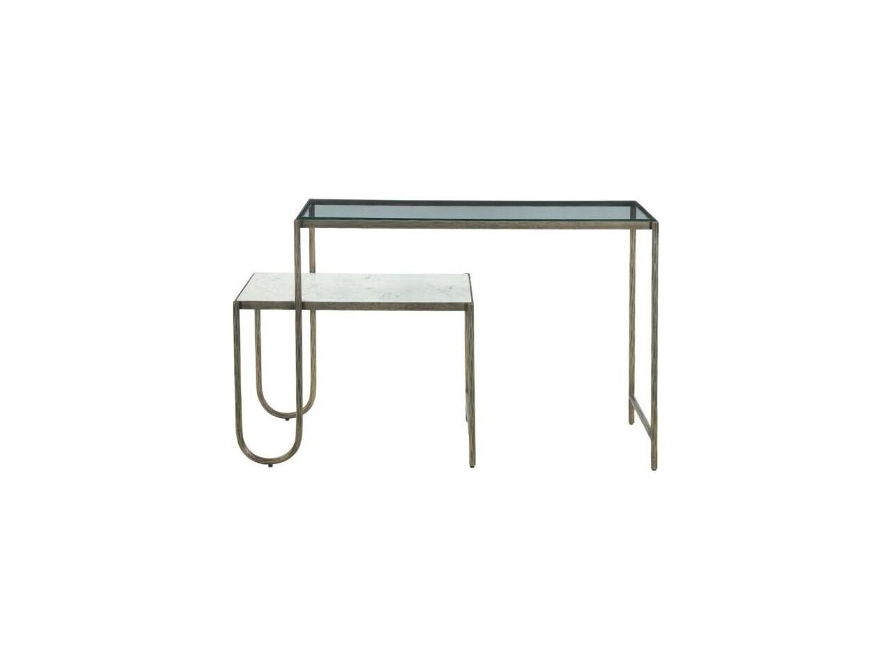World Interiors Sonoma Rectangular Glass Nesting Console Tables Set of ...