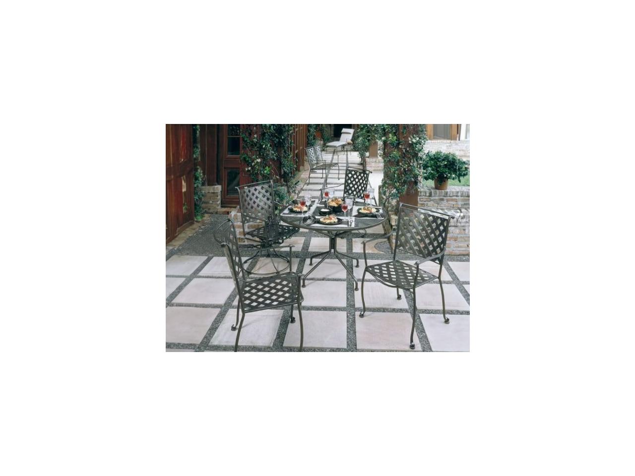 http southnext.us wrought-iron-patio-tables-with-umbrella-hole.html PHI VILLA Patio Round Table w/Umbrella Hole, Metal Table for 4, Black Woodard Add a tint of classical elegance to your outdoors with the Woodard premium mesh top round umbrella dining table Ama pear Black 41 in.