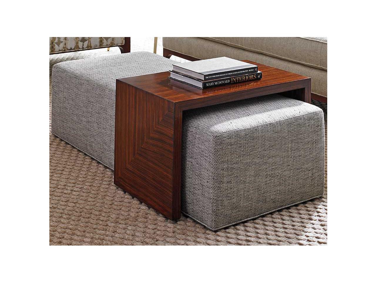 Lexington Broadway Cocktail Ottoman with Sliding Tray