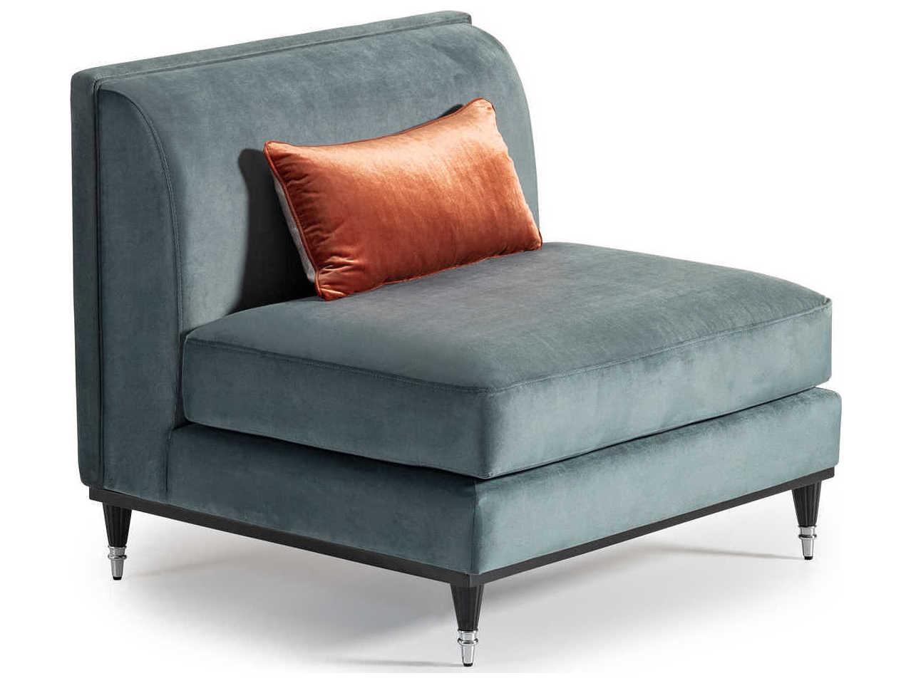 Michael Amini La Francaise Blue Velvet Accent Chair