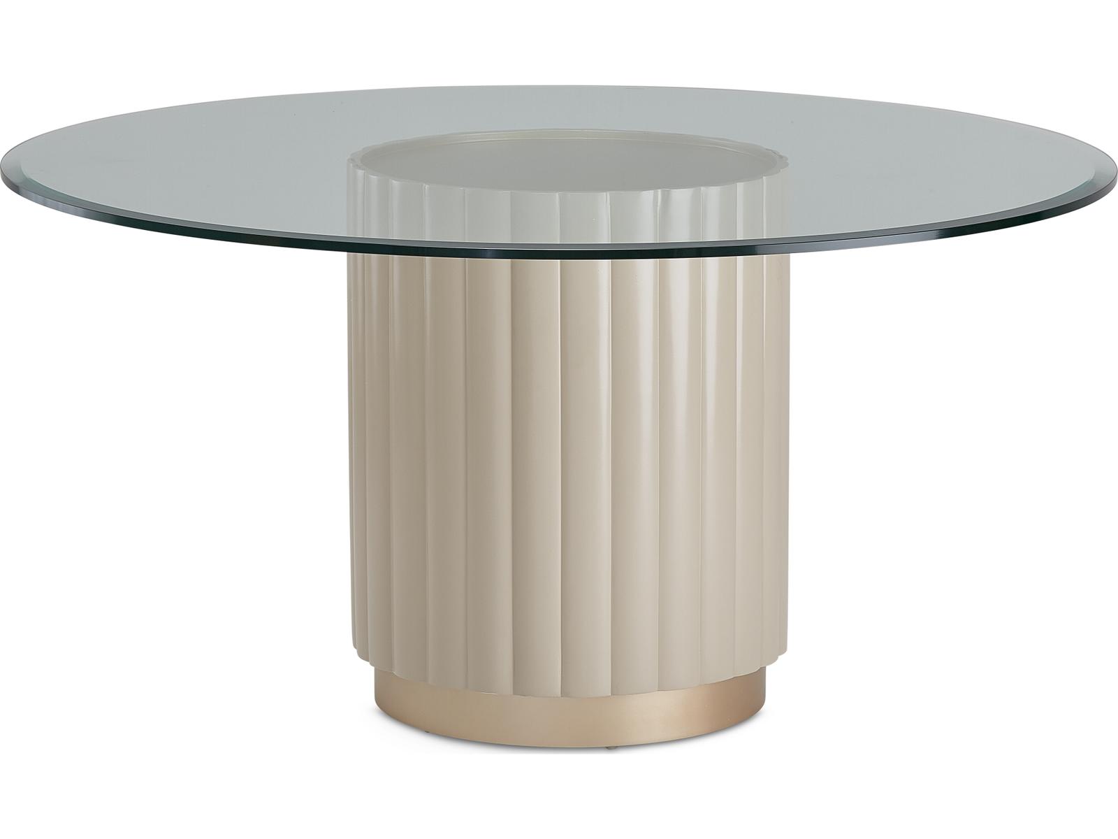 Luxecor Gilded Round Glass Dining Table