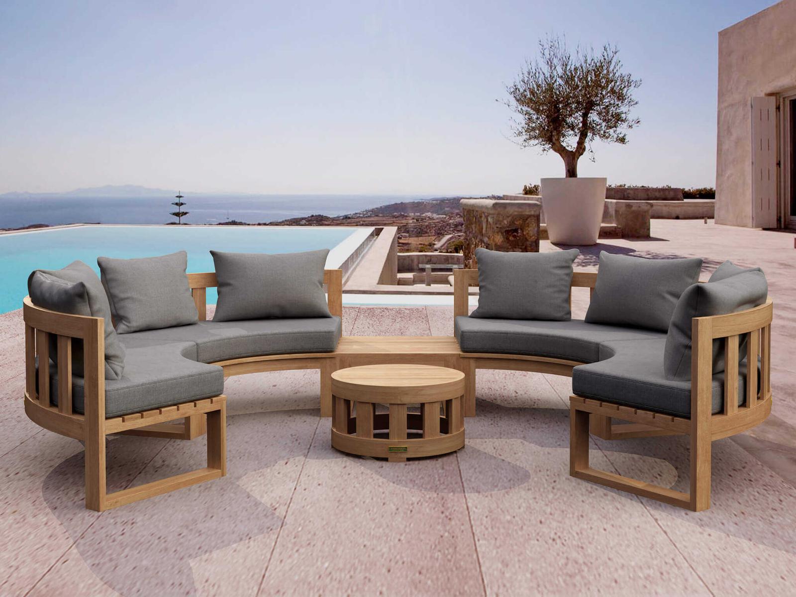 Anderson Teak 6-Piece Circular Modular Deep Seating Lounge Set