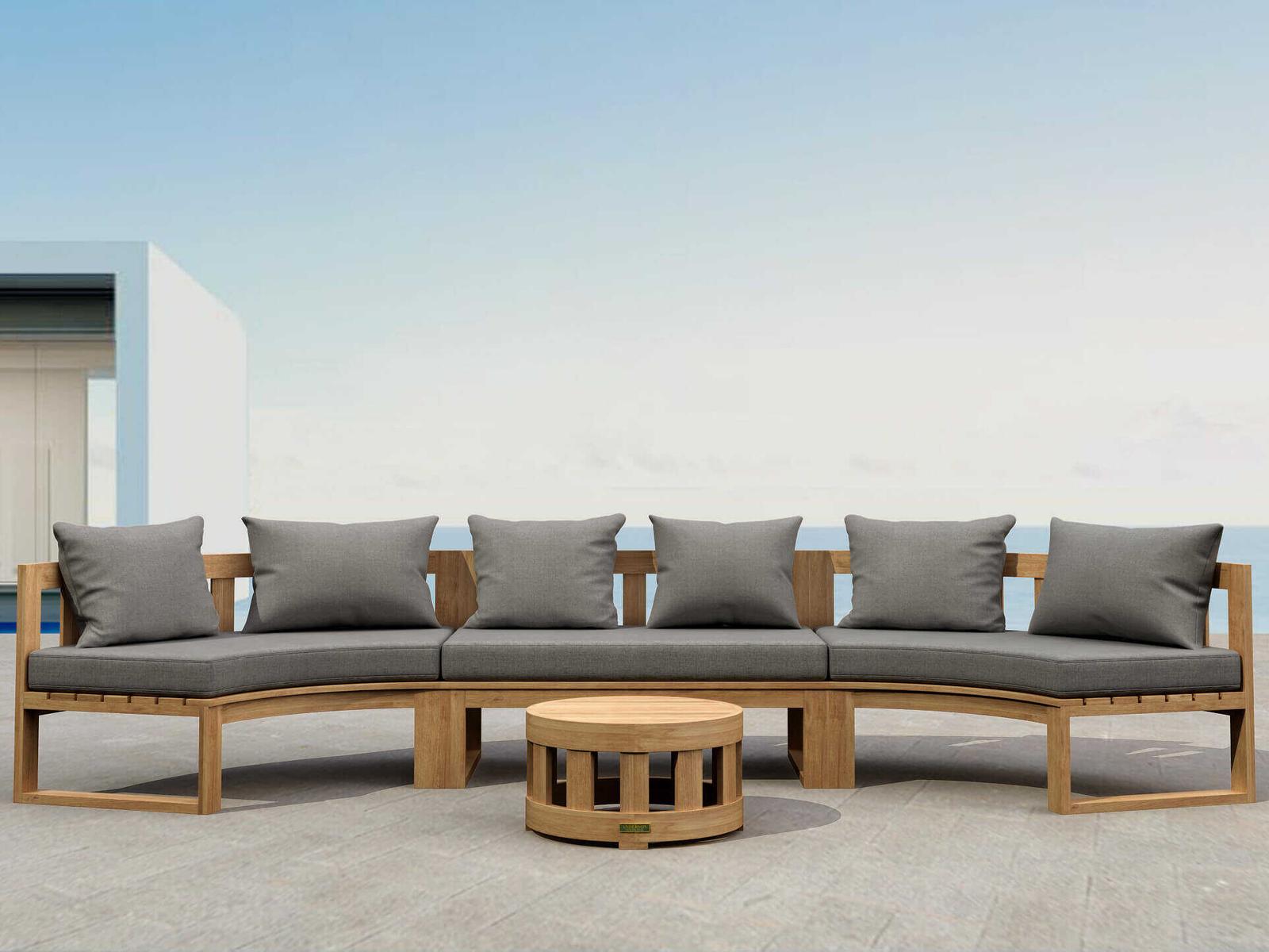 Anderson Teak Circular Modular Deep Seating Teak Patio Lounge Set