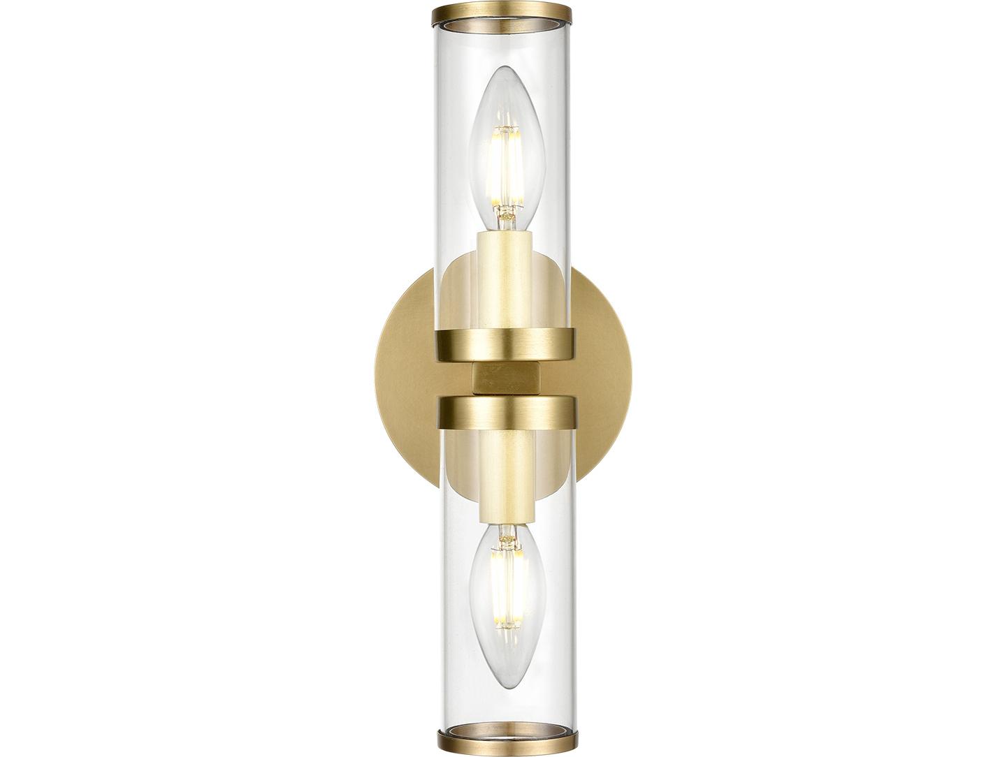 Alora Lighting Revolve 2-Light Natural Brass Wall Sconce
