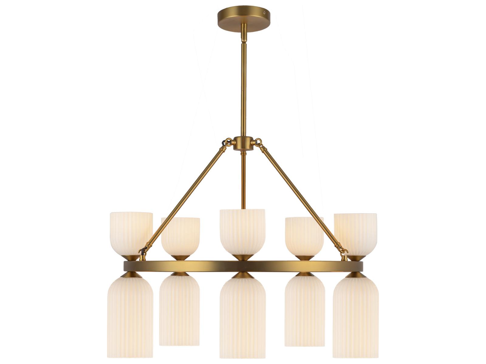 Alora Mood Nelly 10-Light Brushed Gold Geometric Chandelier