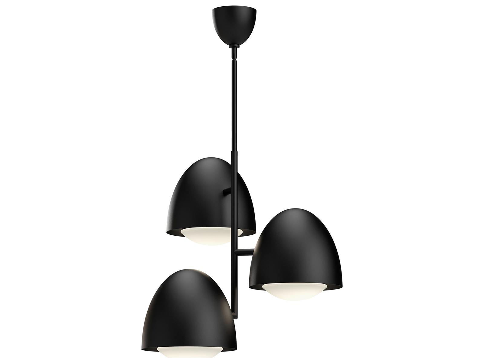 Alora Mood Kenji 3-Light Matte Black Dome Chandelier