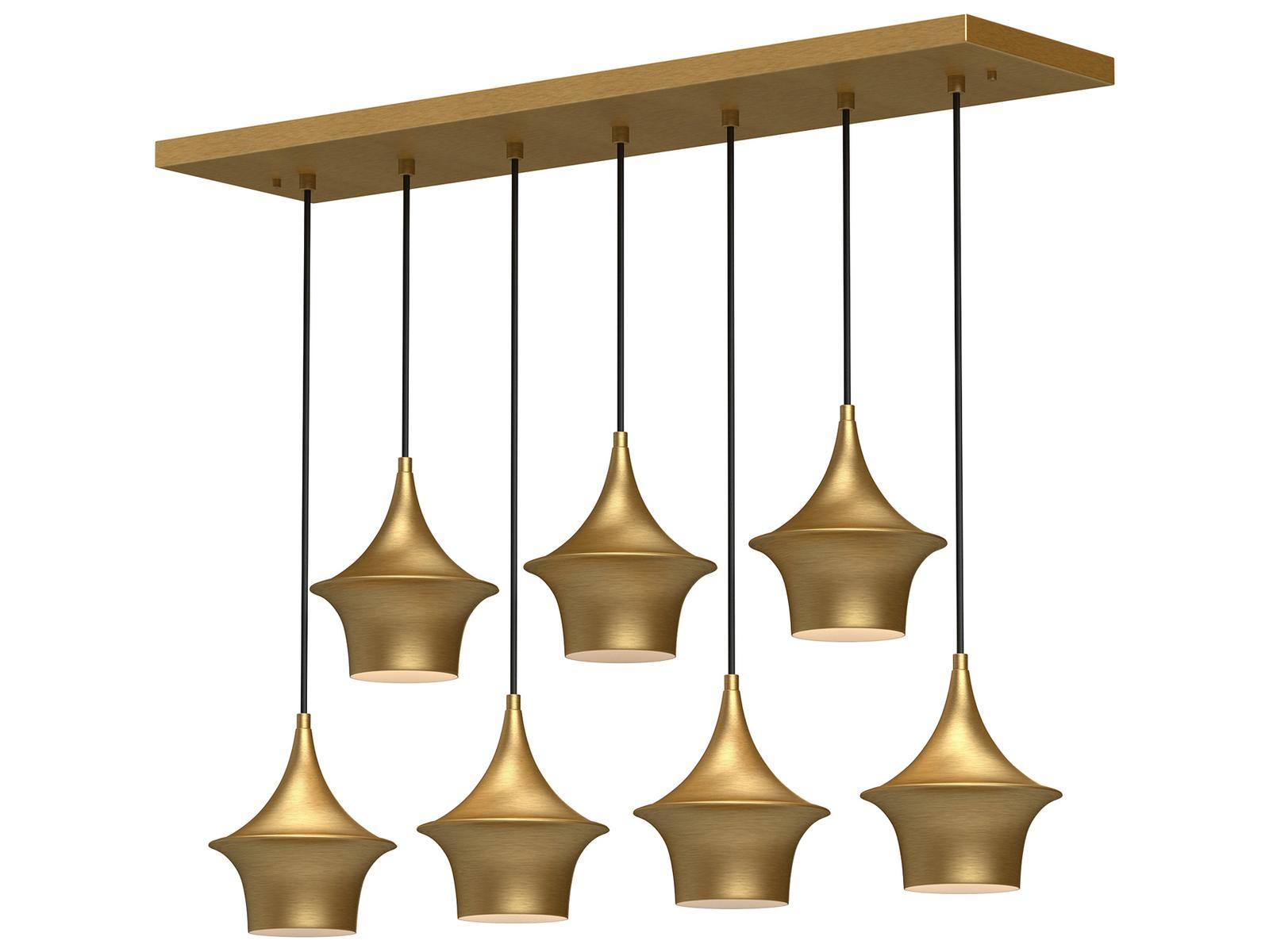 Alora Mood Emiko 7-Light Brushed Gold Geometric Island Pendant