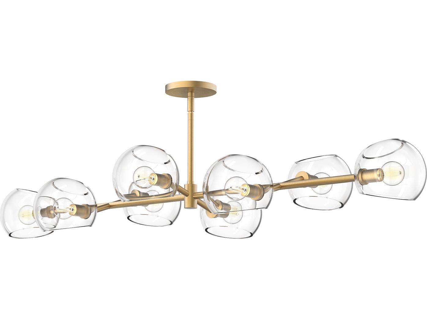 Alora Mood Willow 8-Light Brushed Gold Globe Island Pendant