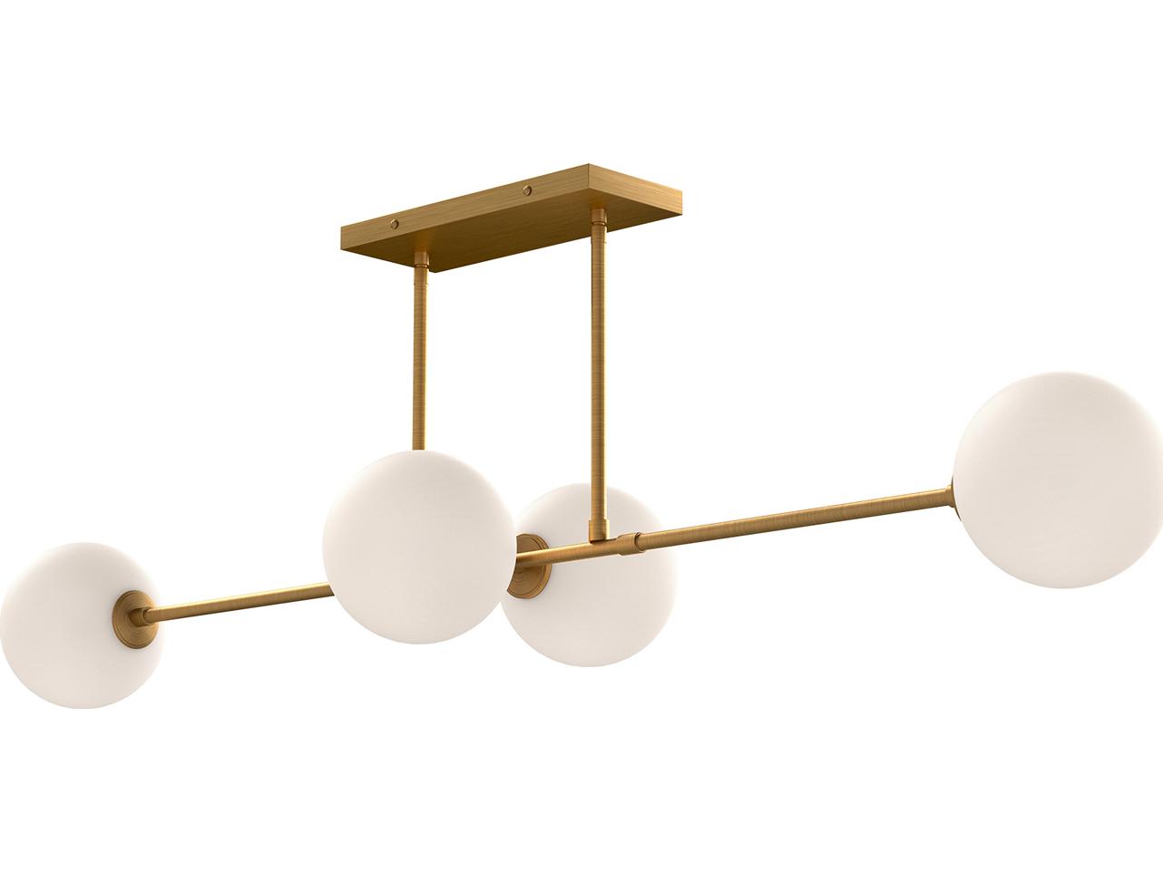 Alora Mood Cassia 4-Light Aged Gold Globe Linear Island Pendant