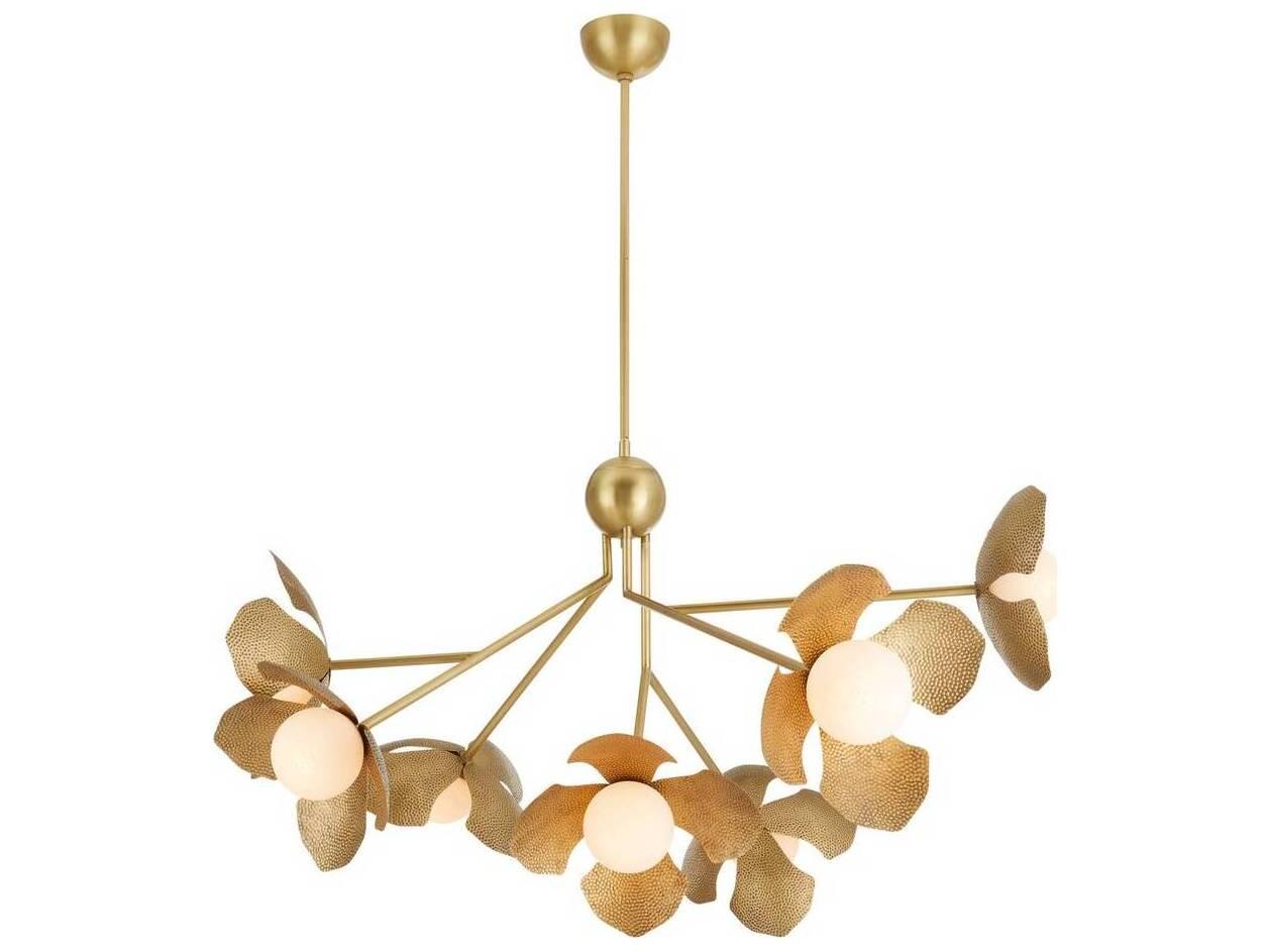 Arteriors Home Generosa 7-Light Antique Brass Swirl Globe Chandelier