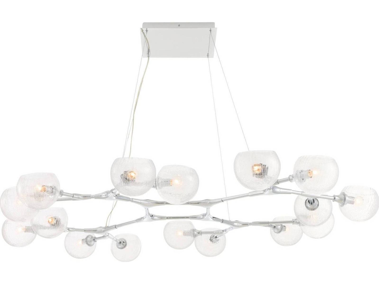Arteriors Home Silver Clear Chrome Linear Globe Chandelier