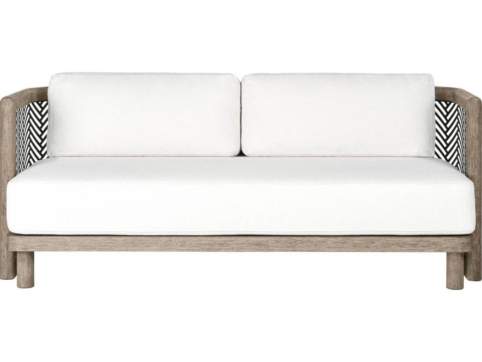 Arteriors Outdoor Emoto White Black Wood Cushion Sofa