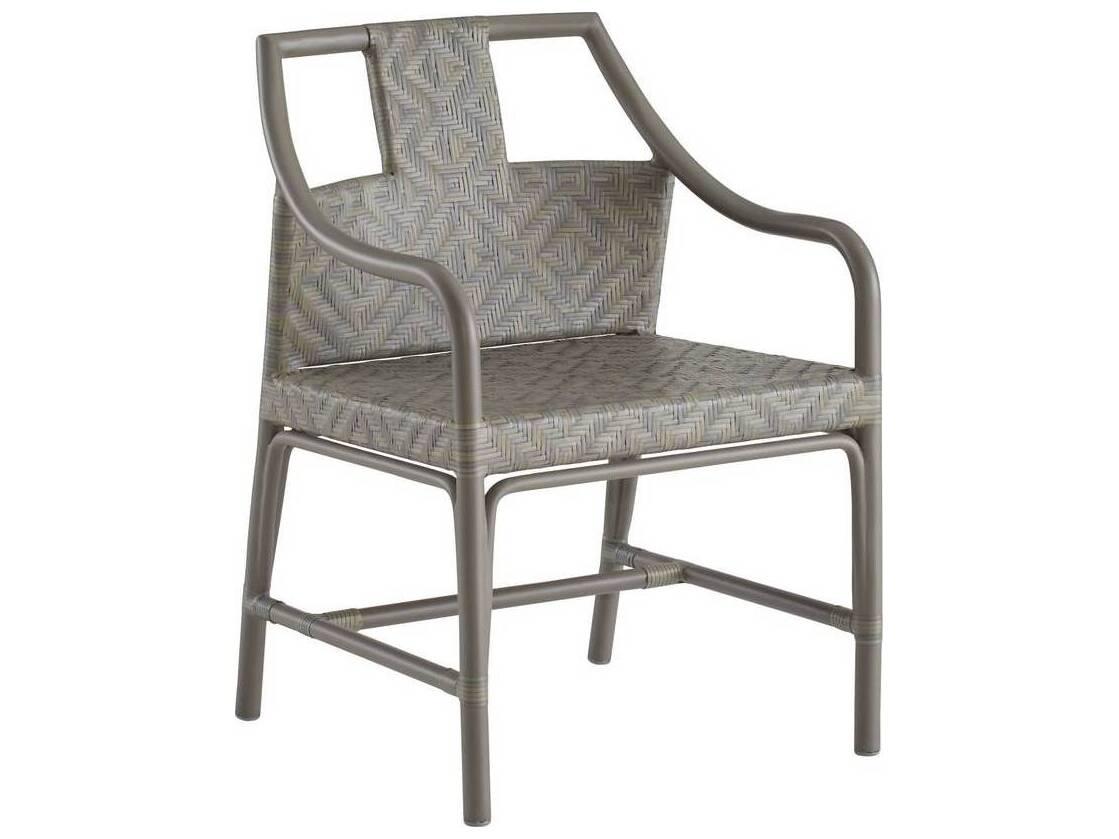 Arteriors Outdoor Newton Chartreaux Gray Wicker Dining Chair