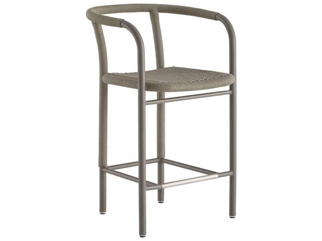 Arteriors Outdoor Feller Fossil Gray Aluminum Rope Counter Stool