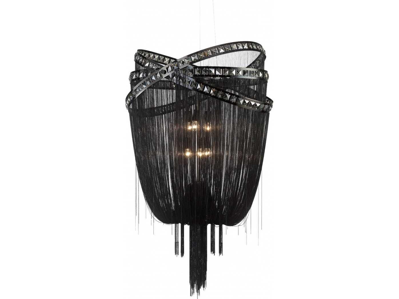 Avenue Lighting Wilshire Blvd 6-Light Black Chrome Chandelier