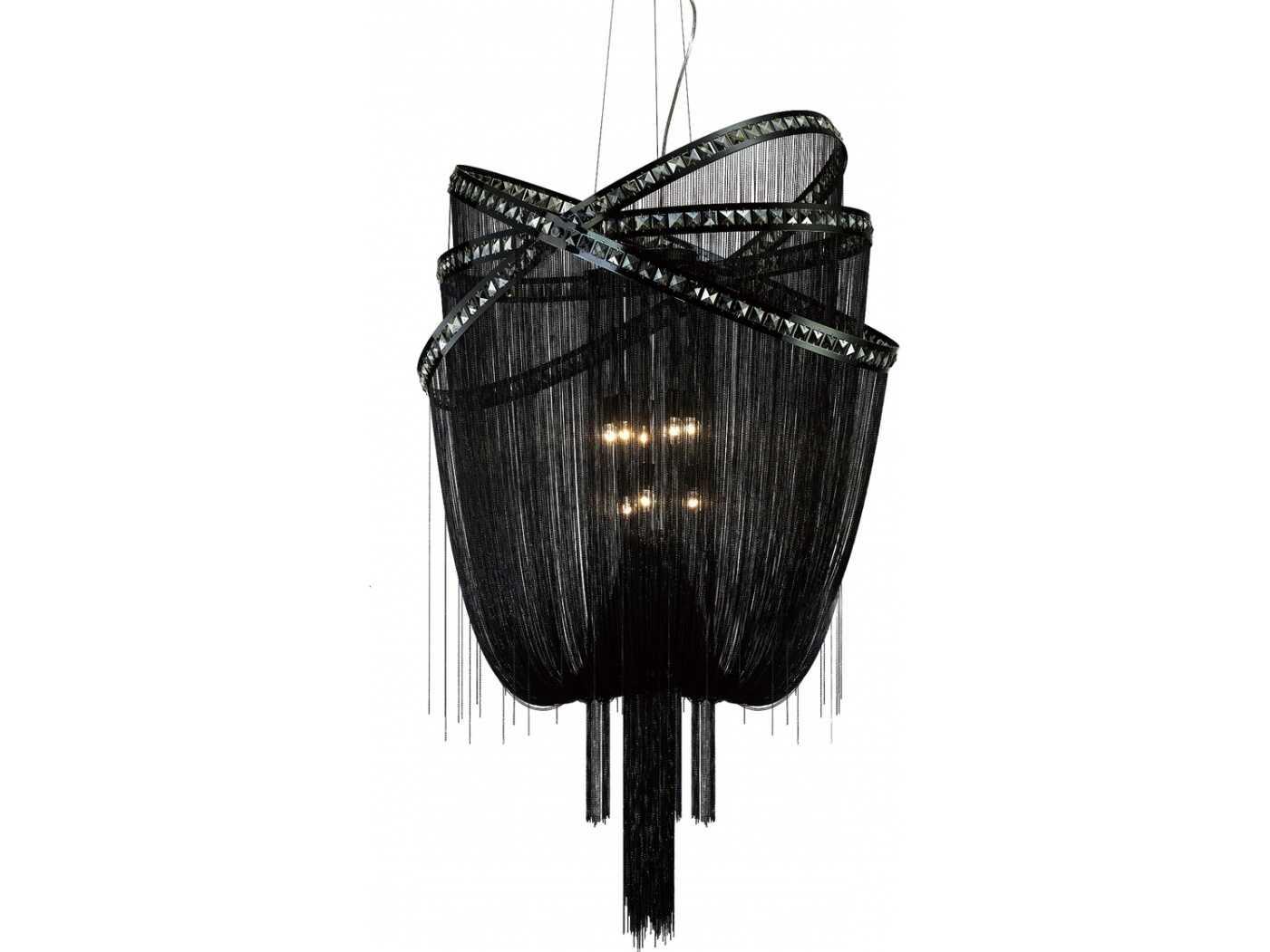Avenue Lighting Wilshire Blvd 9-Light Black Chrome Chandelier